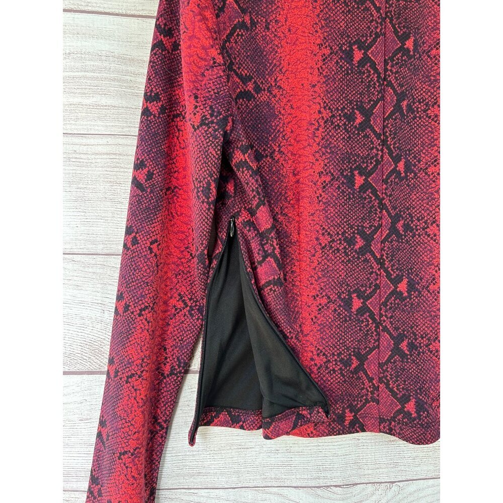 Cache Vintage Red Snakeskin Print Longsleeve Top Size 4 - Picture 6 of 7